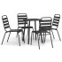 Juego de comedor de jardín 5 piezas acero gris