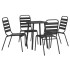 Juego de comedor de jardín 5 piezas acero gris