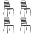 Juego de comedor de jardín 5 piezas acero gris