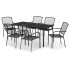 Juego de comedor de jardín 7 piezas acero gris