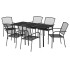 Juego de comedor de jardín 7 piezas acero gris