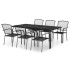 Juego de comedor de jardín 7 piezas acero gris