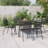 Juego de comedor de jardín 7 piezas acero gris