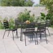 Juego de comedor de jardín 7 piezas acero gris antracita