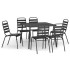 Juego de comedor de jardín 7 piezas acero gris