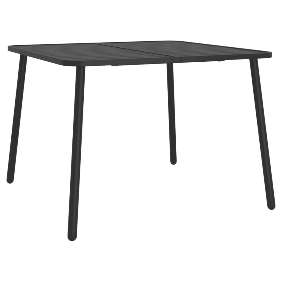 Juego de comedor de jardín 7 piezas acero gris