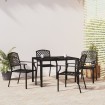 Juego de comedor de jardín 5 piezas acero gris antracita