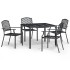 Juego de comedor de jardín 5 piezas acero gris