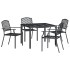 Juego de comedor de jardín 5 piezas acero gris