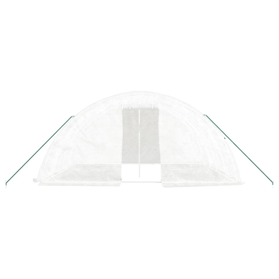 Invernadero con estructura de acero blanco 20 m² 5x4x2,3