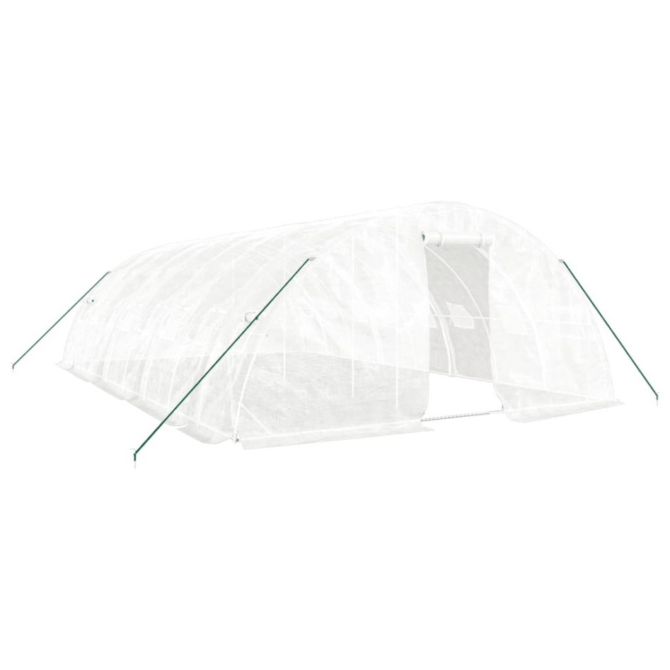 Invernadero con estructura de acero blanco 40 m² 8x5x2,3