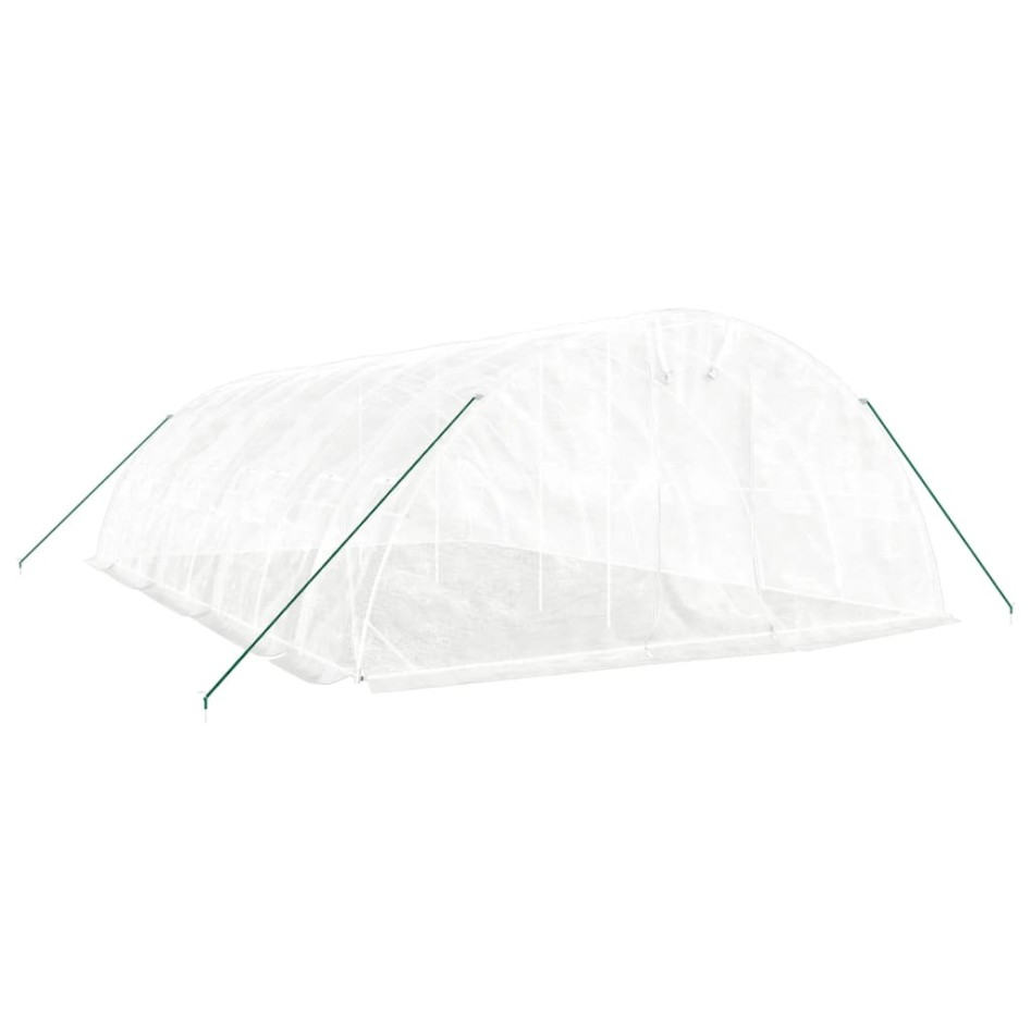 Invernadero con estructura de acero blanco 40 m² 8x5x2,3