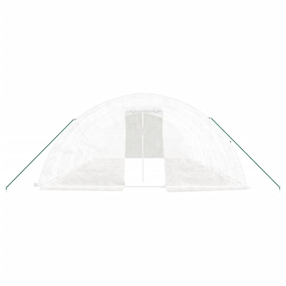 Invernadero con estructura de acero blanco 40 m² 8x5x2,3