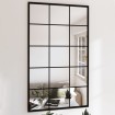 Espejos de pared 6 uds metal negro 100x60 cm