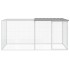 Gallinero con techo acero galvanizado gris claro 203x98x90