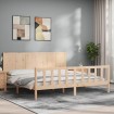 Estructura de cama sin colchón madera maciza de pino 200x200 cm