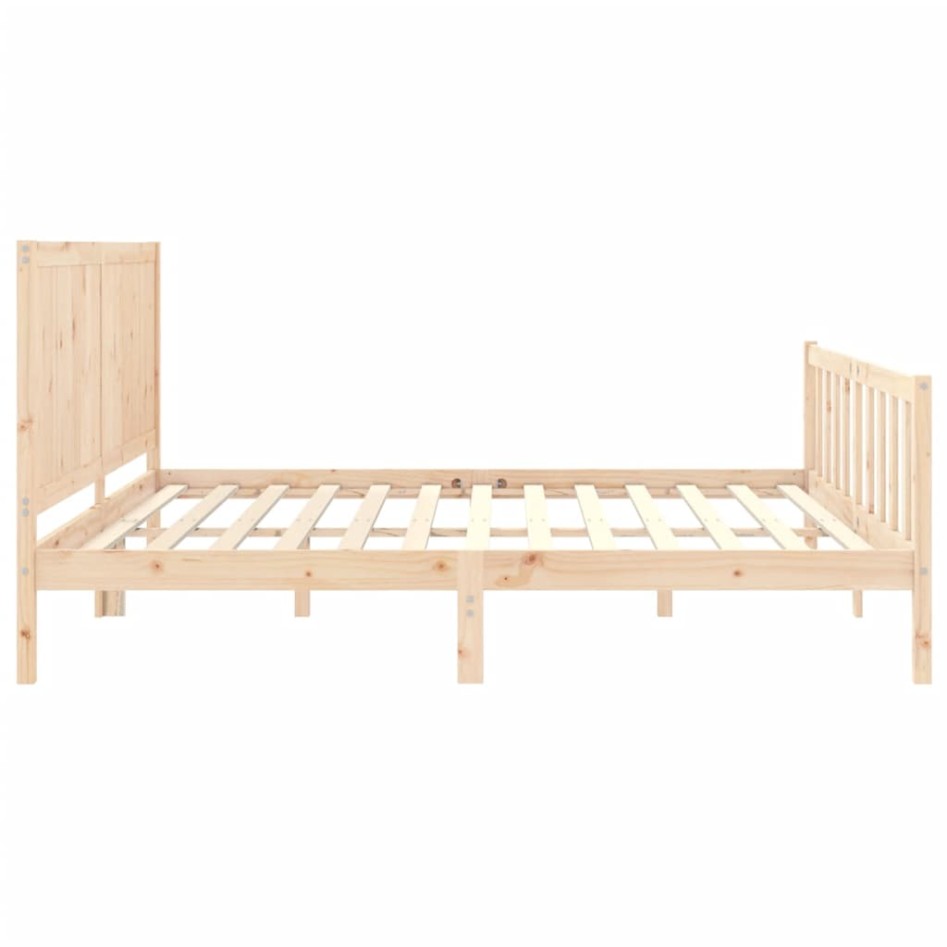 Estructura de cama sin colchón madera maciza de pino 200x200