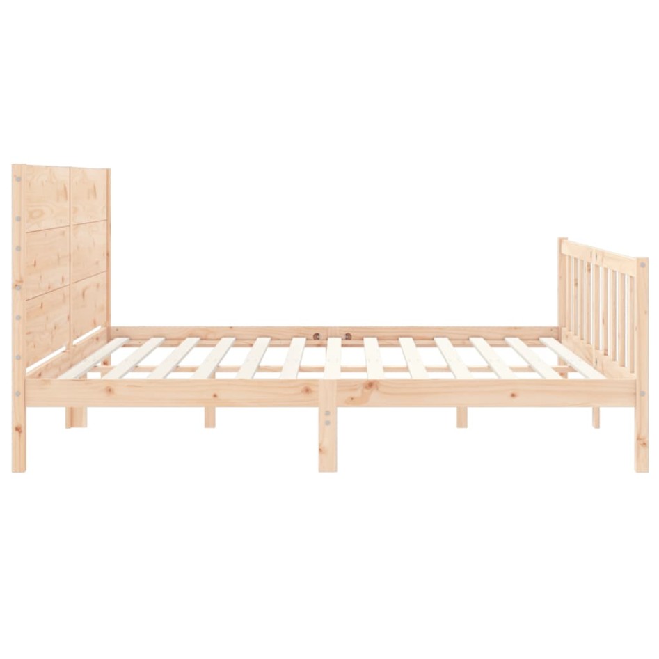 Estructura de cama sin colchón madera maciza de pino 200x200