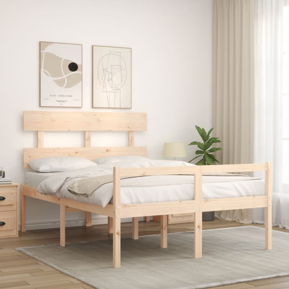 Cama de matrimonio personas mayores con cabecero madera