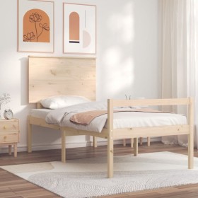 Cama para personas mayores con cabecero madera maciza