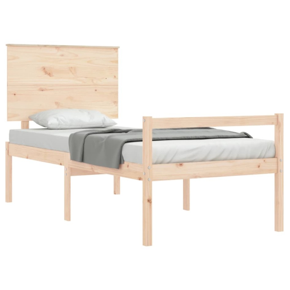 Cama para personas mayores con cabecero madera maciza
