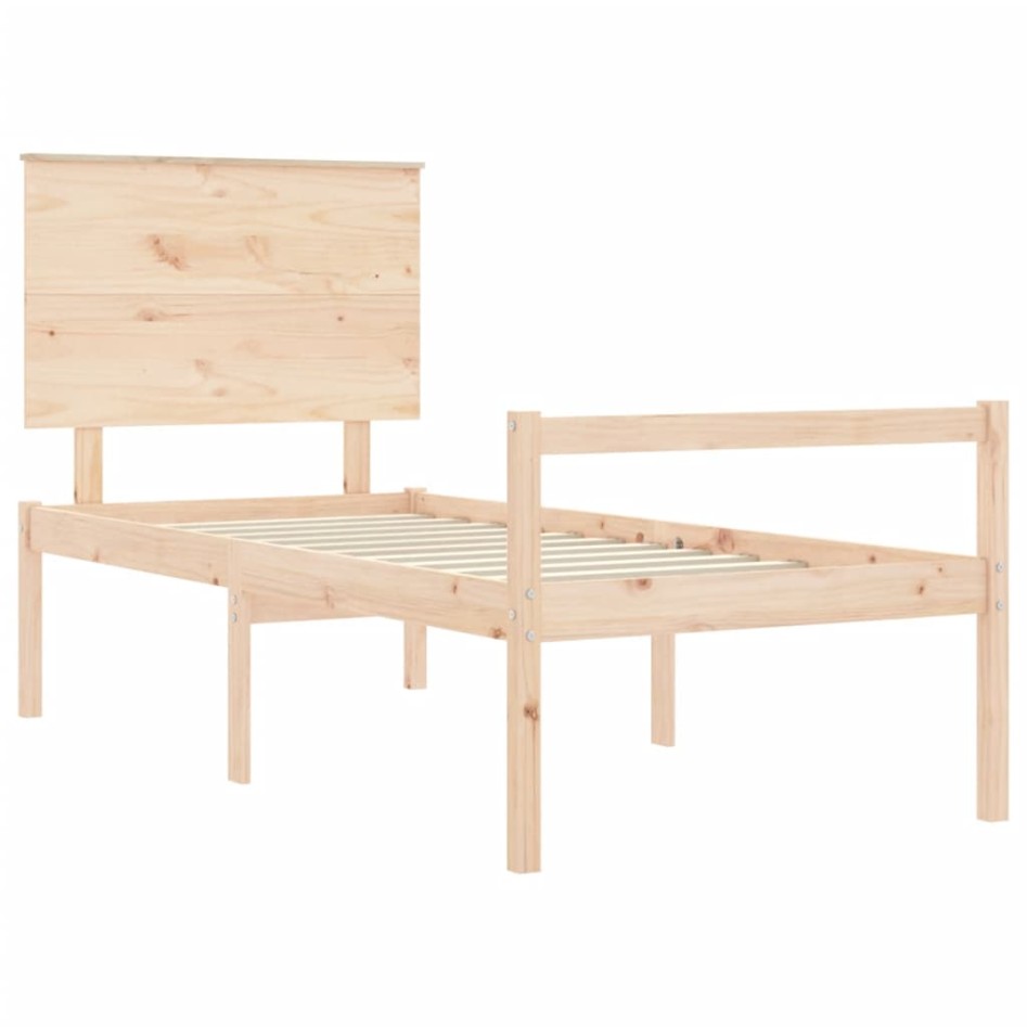 Cama para personas mayores con cabecero madera maciza