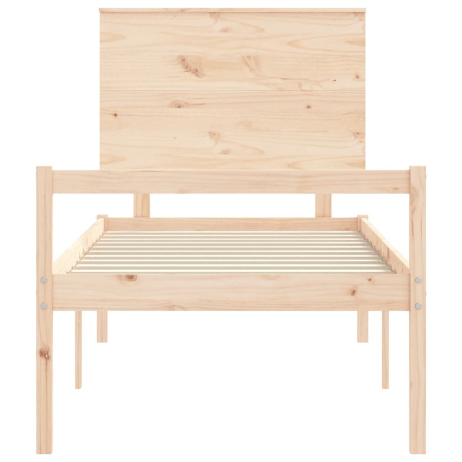 Cama para personas mayores con cabecero madera maciza