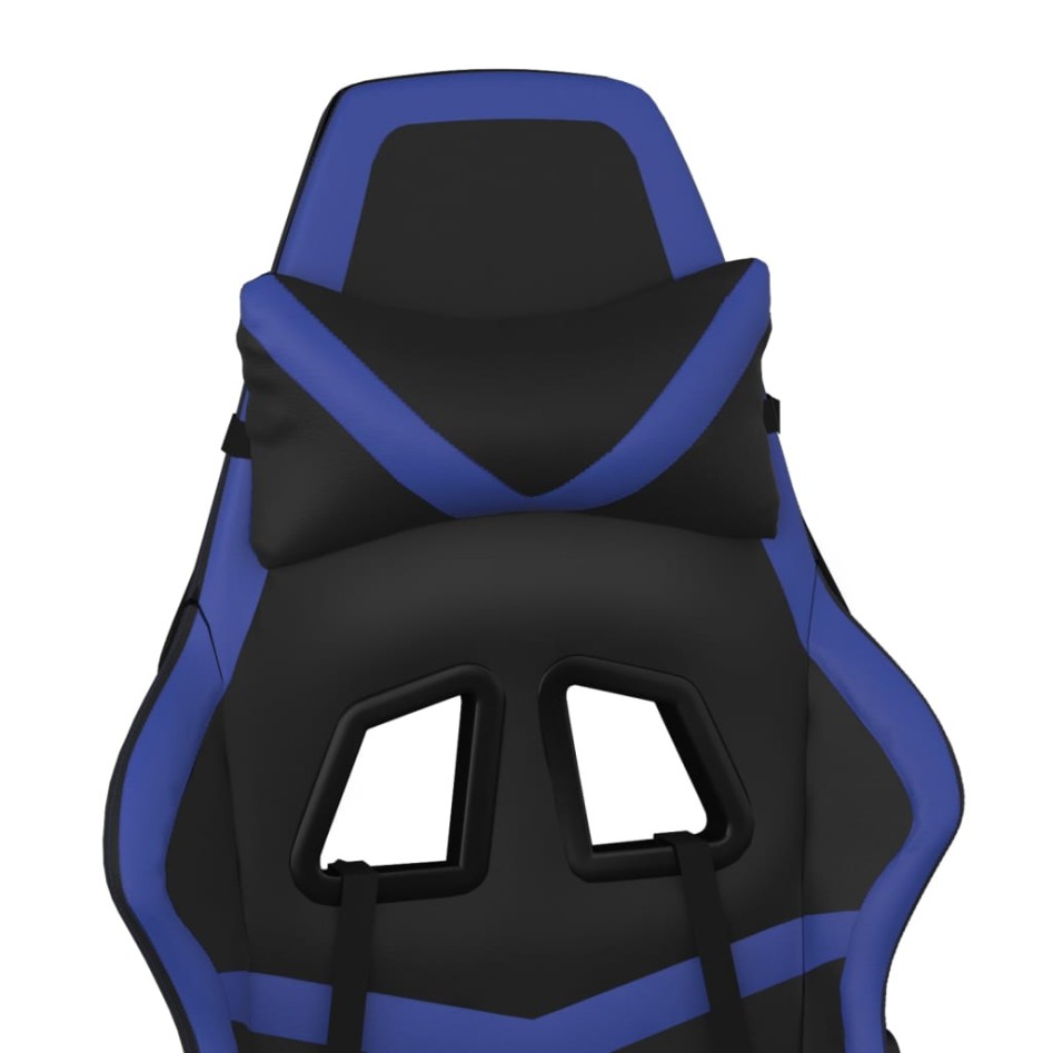 Silla gaming con reposapiés cuero sintético negro