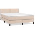 Cama box spring con colchón cuero sintético capuchino