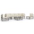 Set muebles de jardín 7 pzas y cojines ratán PE gris
