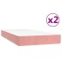 Cama box spring con colchón terciopelo rosa 200x200