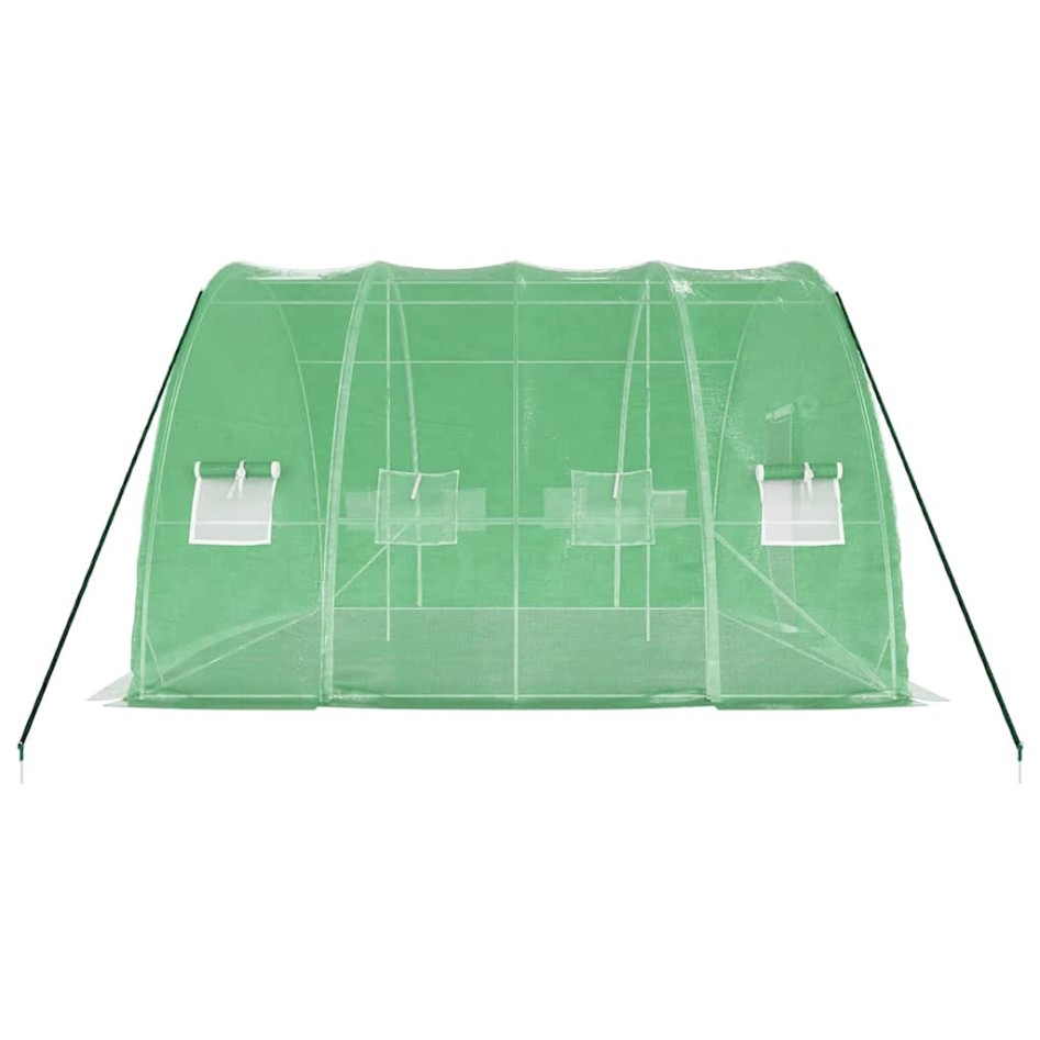 Invernadero con estructura de acero verde 24 m² 6x4x2,85