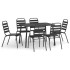 Juego de comedor de jardín 7 piezas acero gris