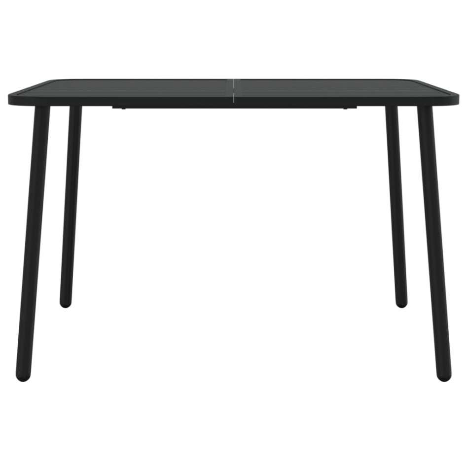 Juego de comedor de jardín 7 piezas acero gris