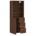 Aparador alto madera contrachapada marrón roble 69,5x34x180