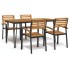 Juego de comedor de jardín 5 pzas madera maciza acacia y