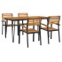 Juego de comedor de jardín 5 pzas madera maciza acacia y
