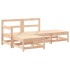 Juego de muebles de jardín 4 piezas y cojines madera