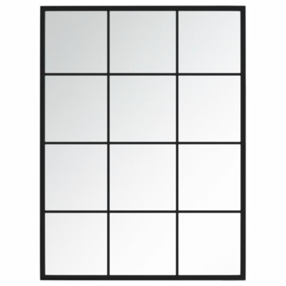 Espejos de pared 3 uds metal negro 80x60