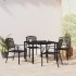 Juego de comedor de jardín 5 piezas acero gris