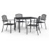 Juego de comedor de jardín 5 piezas acero gris