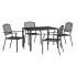 Juego de comedor de jardín 5 piezas acero gris