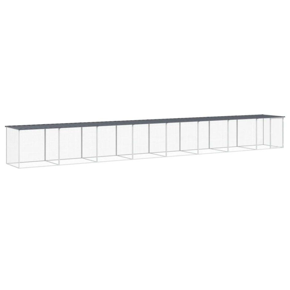 Gallinero con techo acero galvanizado antracita 803x98x90