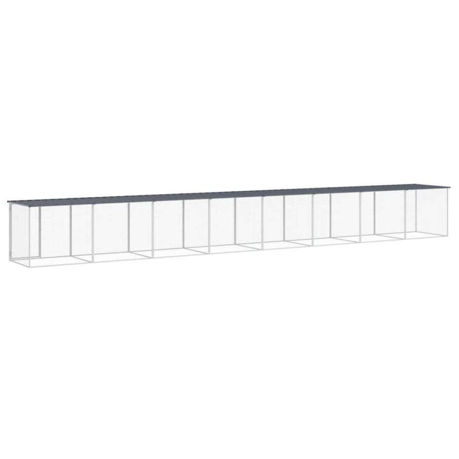 Gallinero con techo acero galvanizado antracita 803x98x90