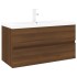 Mueble de baño con lavabo madera contrachapada marrón