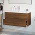 Mueble de baño con lavabo madera contrachapada marrón