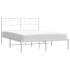 Estructura cama sin colchón con cabecero metal blanco