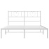 Estructura cama sin colchón con cabecero metal blanco