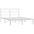 Estructura cama sin colchón con cabecero metal blanco