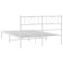 Estructura cama sin colchón con cabecero metal blanco